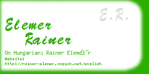 elemer rainer business card